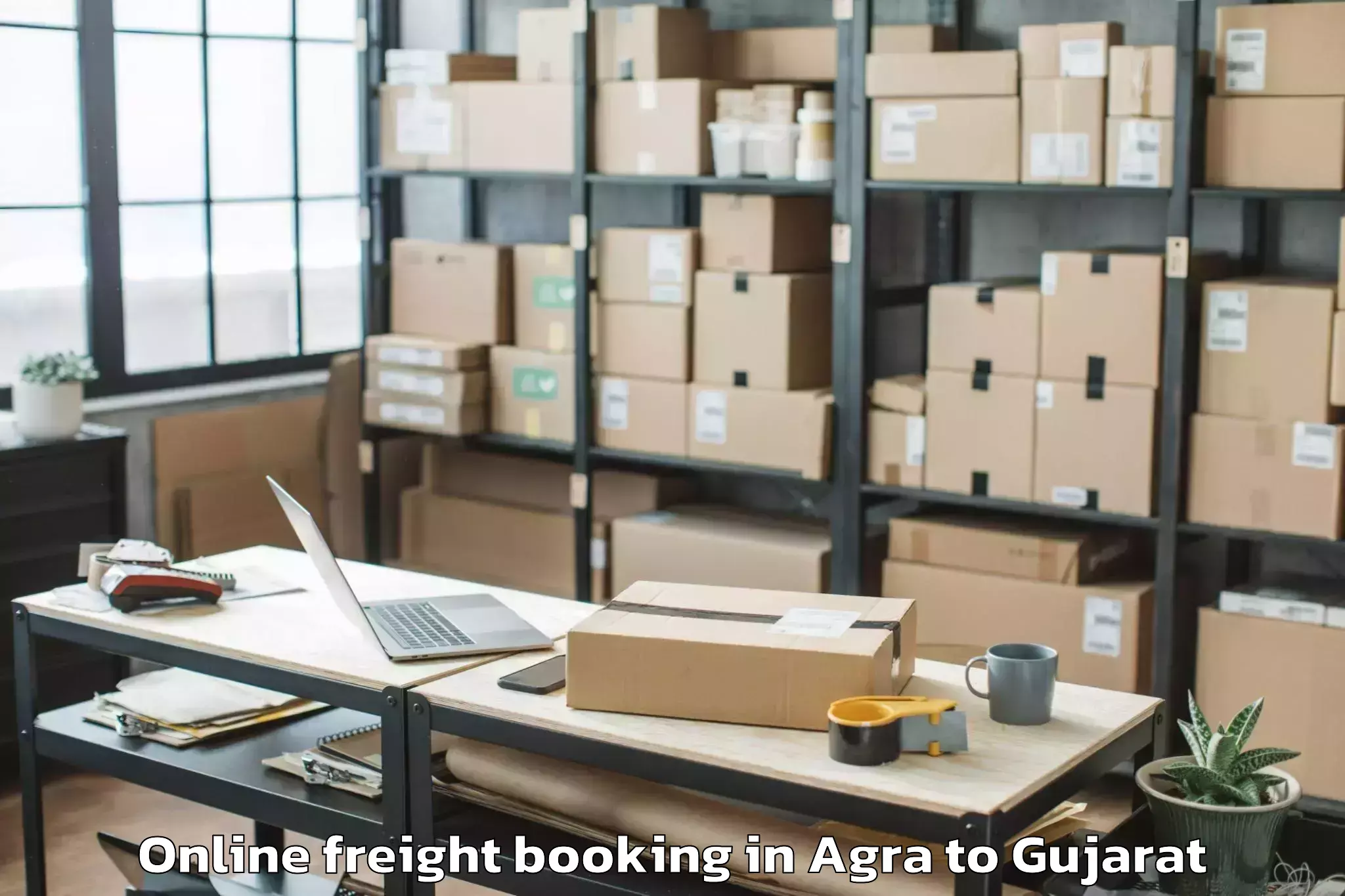 Book Agra to Rajpipla Online Freight Booking Online